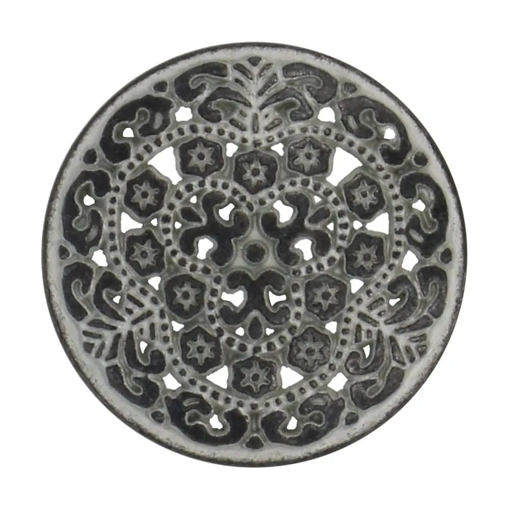 Image de boutons décoratifs à queue, noir argenté, 22,5 mm – disponibles chez Šarlotes audumi