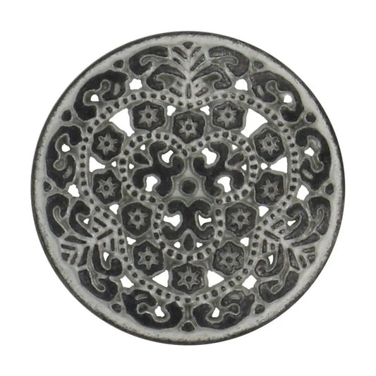 Image de boutons décoratifs à queue, noir argenté, 22,5 mm – disponibles chez Šarlotes audumi