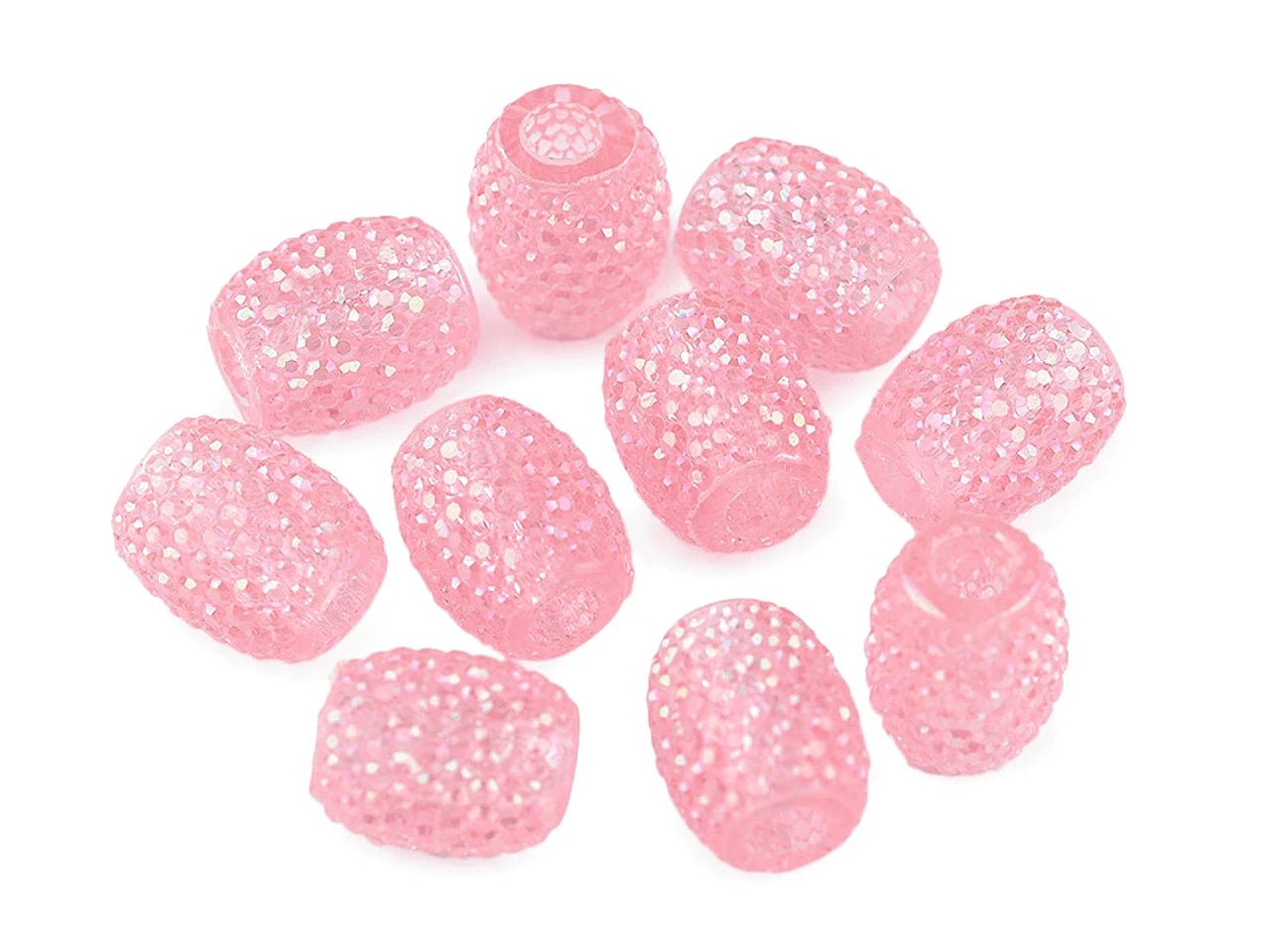 Attēls ar Dekoratīvas spīdīgas pērlītes ar lielu caurumu 13×15 mm – pieejams Šarlotes audumi