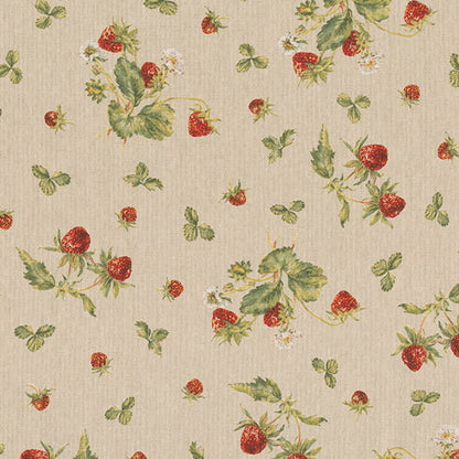 Canvas fabric, wild strawberries 200 g/m²