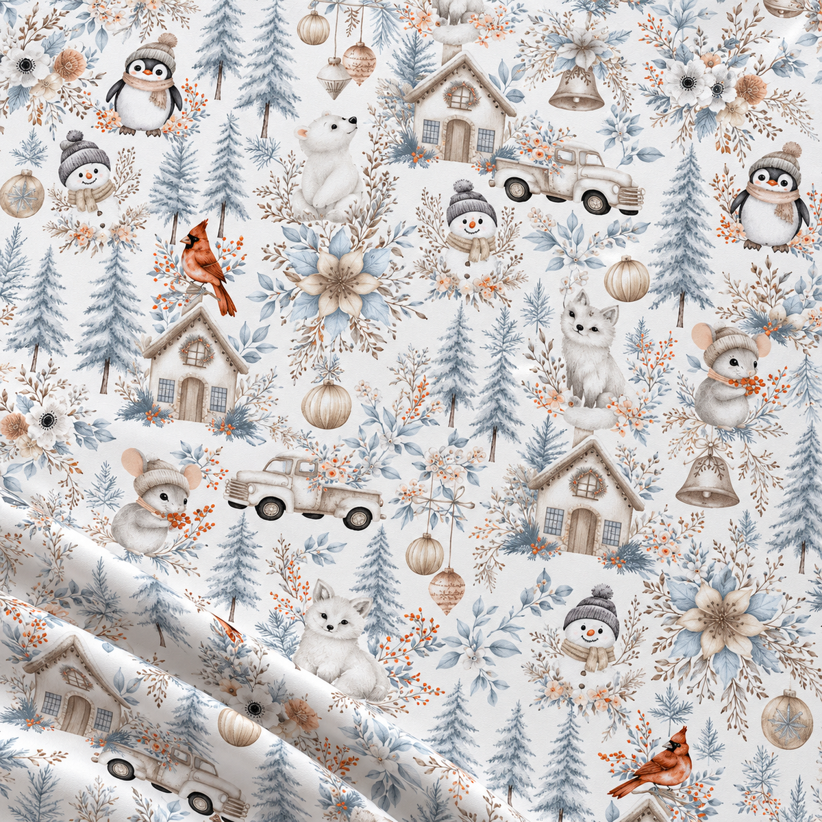 100% Kokvilnas audums-ziemas prieks