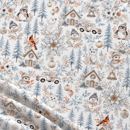 100% Kokvilnas audums-ziemas prieks