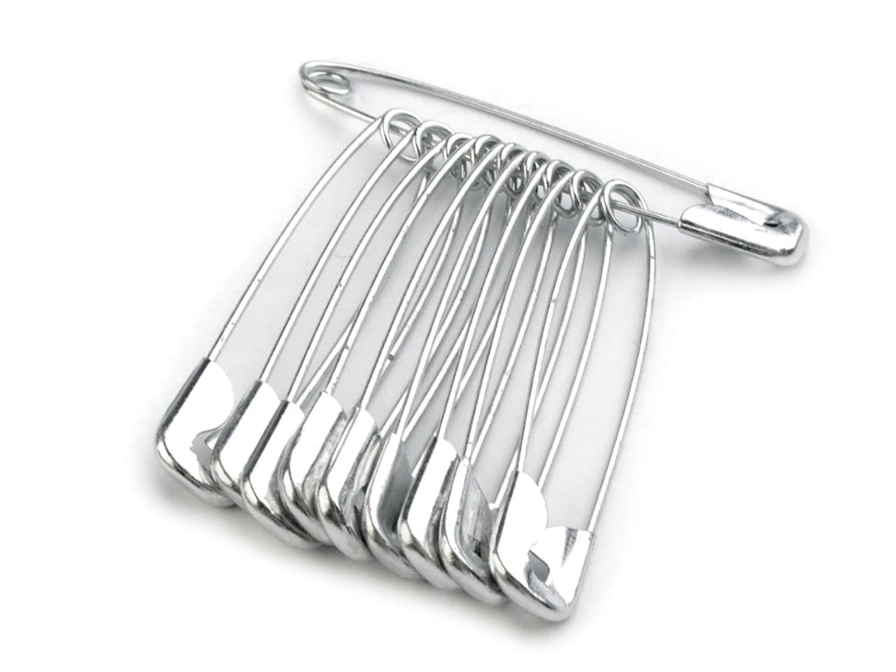 Attēls ar Drošības adatas, saspraudes 45 mm - sudraba (iepakojumā 10 gab) – pieejams Šarlotes audumi