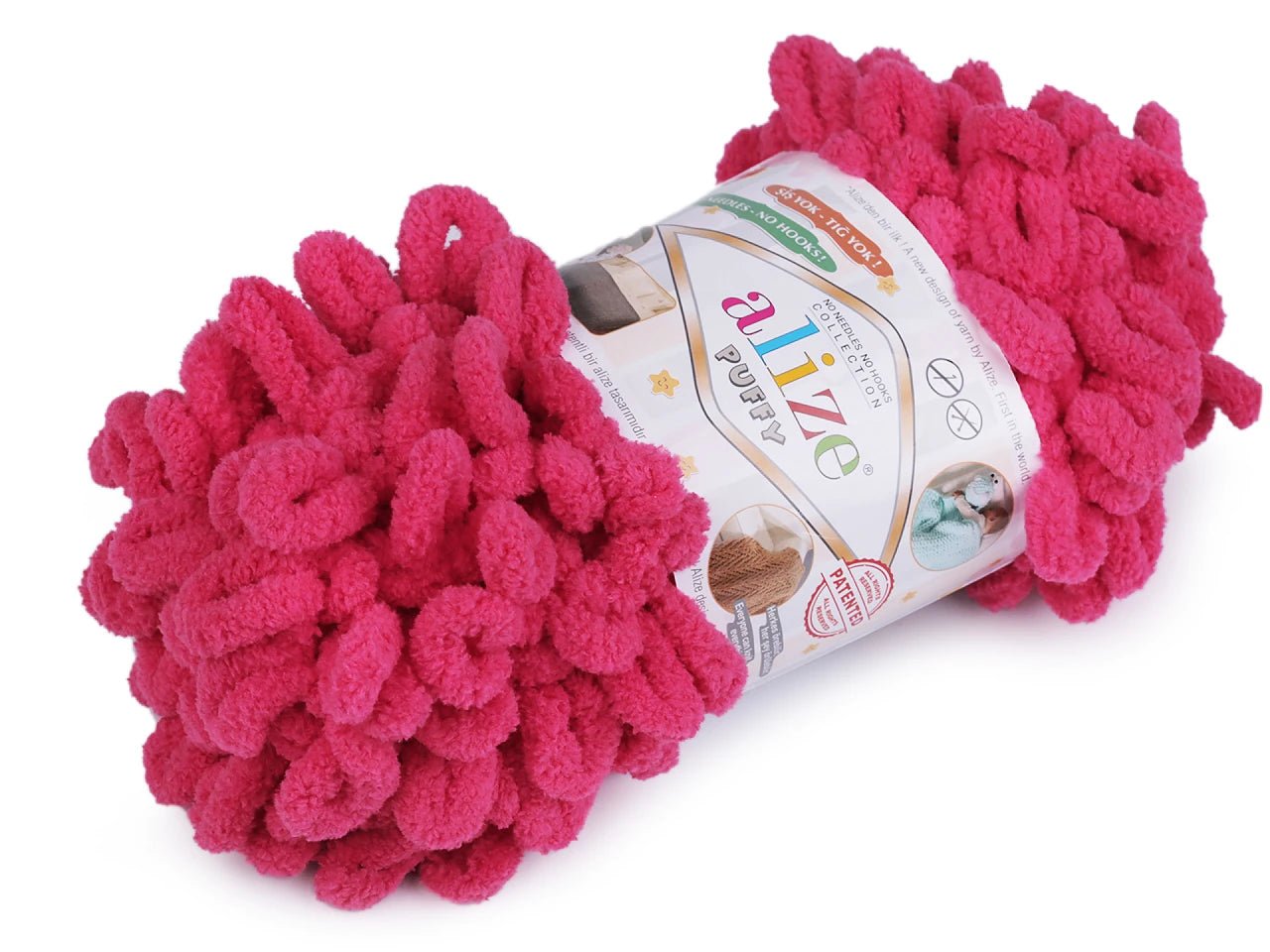 Dzija Yarn Alize Puffy - koši rozā 9 m 100g #149