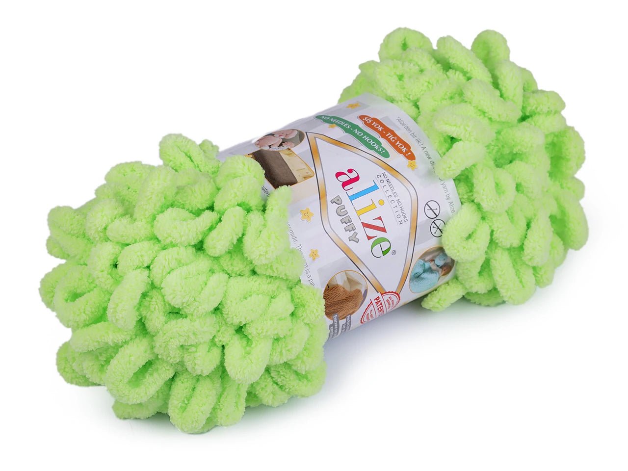 Dzija Yarn Alize Puffy - koši zaļa 9 m 100g #18