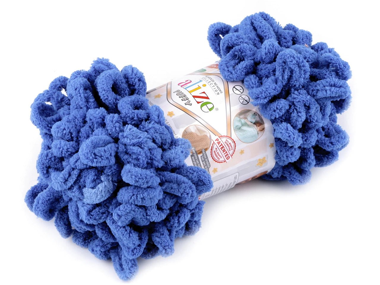 Dzija Yarn Alize Puffy - rudzupuķu zila 9 m 100g #141