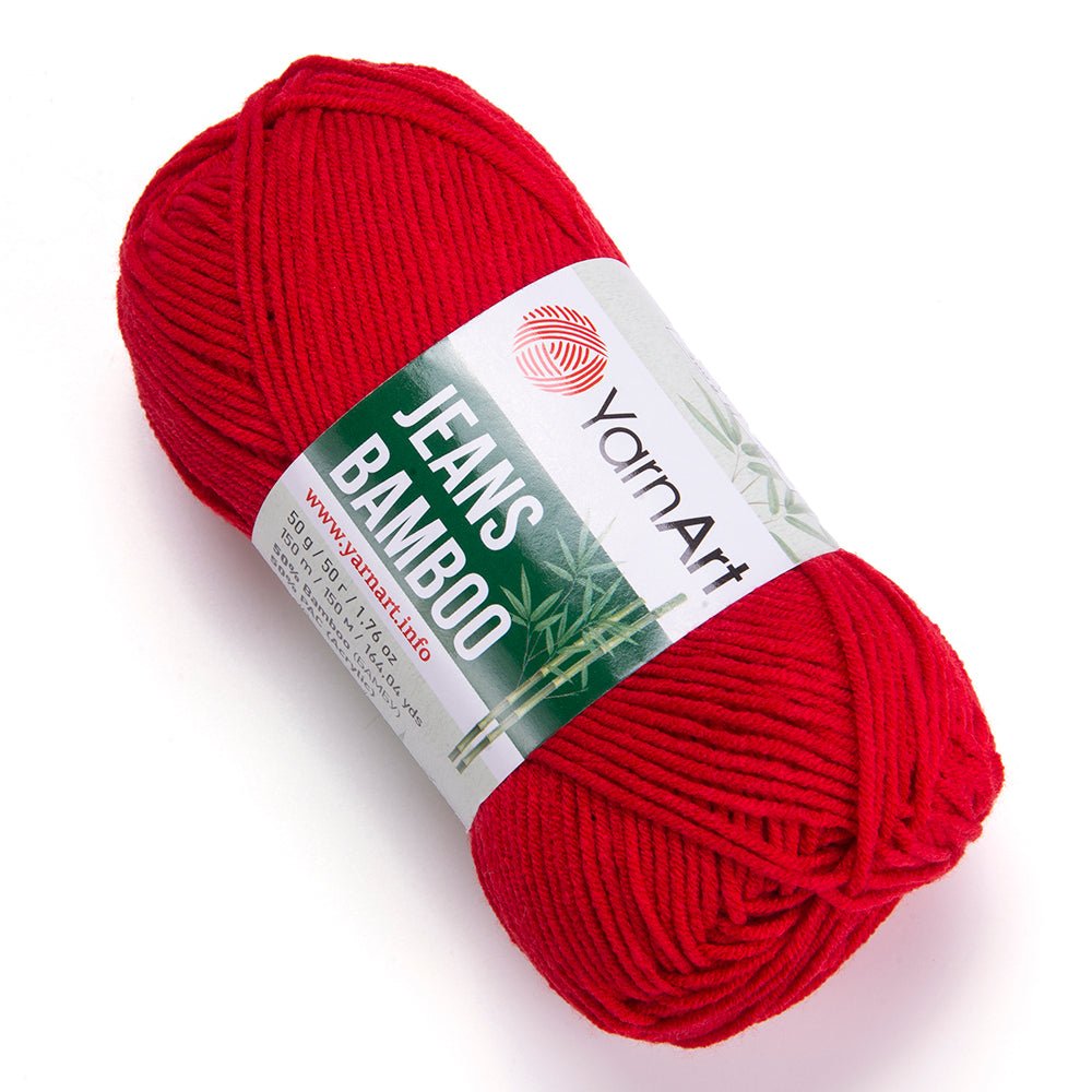 Dzija Yarn Art Jeans Bamboo - sarkana 150 m 50g #144