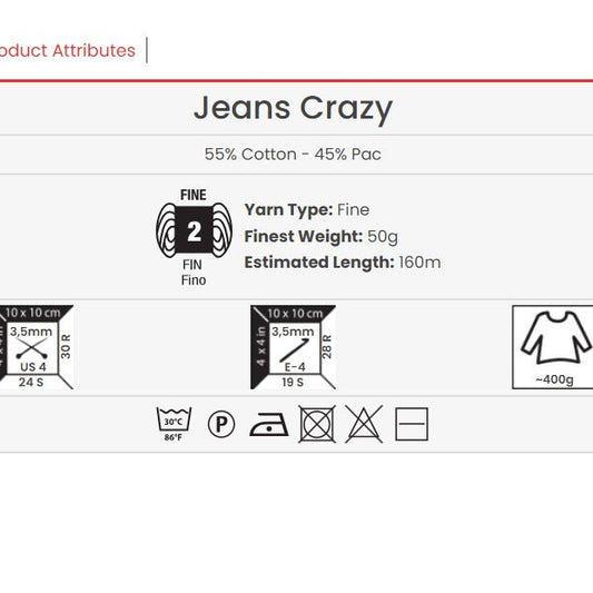 Dzija Yarn Art Jeans Crazy - 160 m 50g #8210