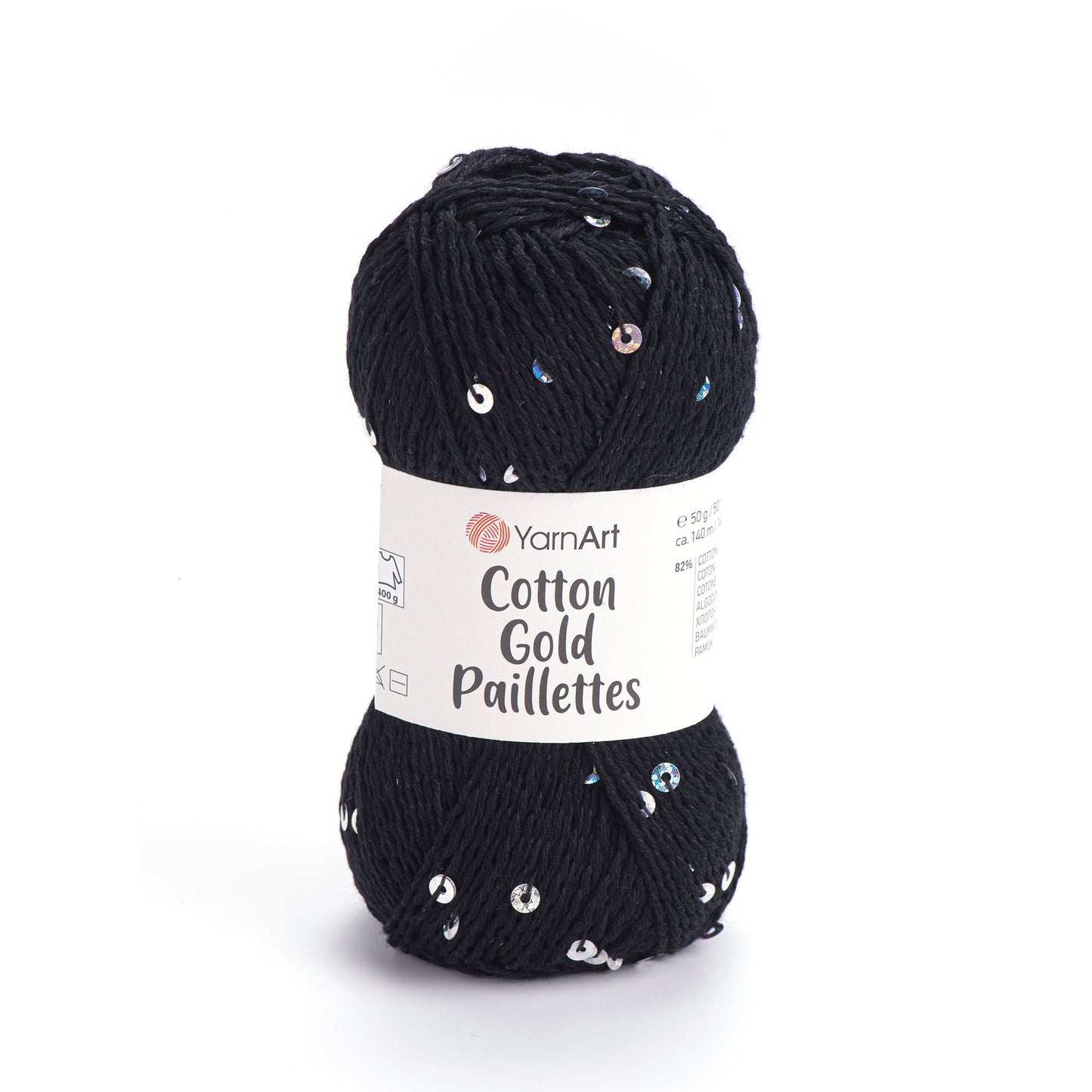 Attēls ar Dzija YarnArt Cotton Gold Paillettes ar fliteriem - 50g / 140m – pieejams Šarlotes audumi