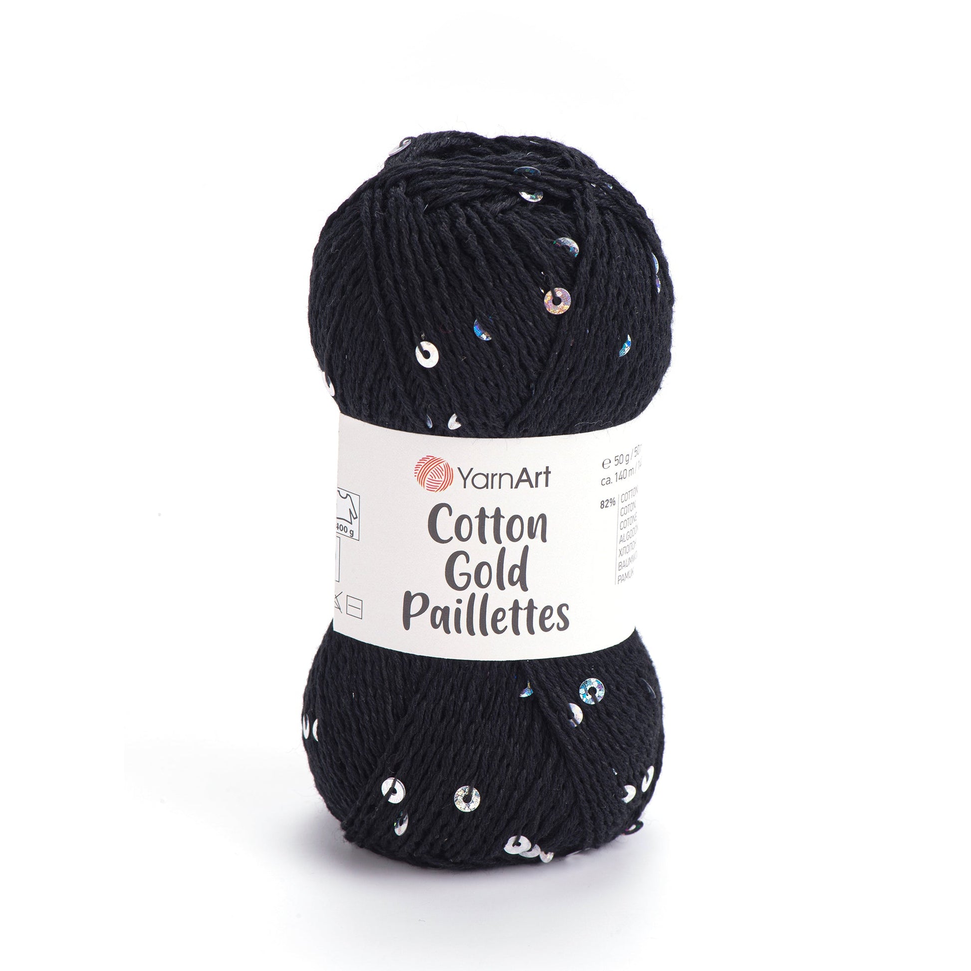 Attēls ar Dzija YarnArt Cotton Gold Paillettes ar fliteriem - 50g / 140m – pieejams Šarlotes audumi