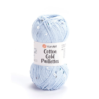 Image of YarnArt Cotton Gold Paillettes yarn with sequins - 50g / 140m – available at Šarlotes audumi
