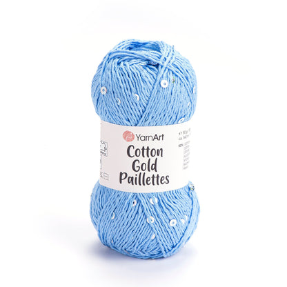 Image of YarnArt Cotton Gold Paillettes yarn with sequins - 50g / 140m – available at Šarlotes audumi
