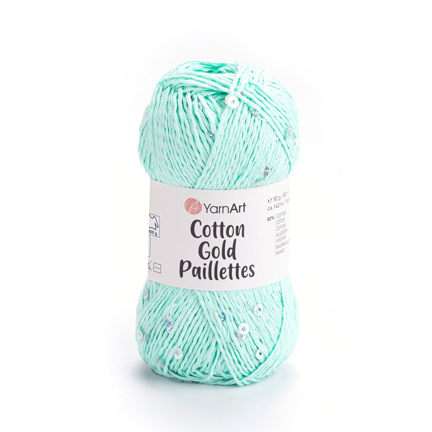 Attēls ar Dzija YarnArt Cotton Gold Paillettes ar fliteriem - 50g / 140m – pieejams Šarlotes audumi