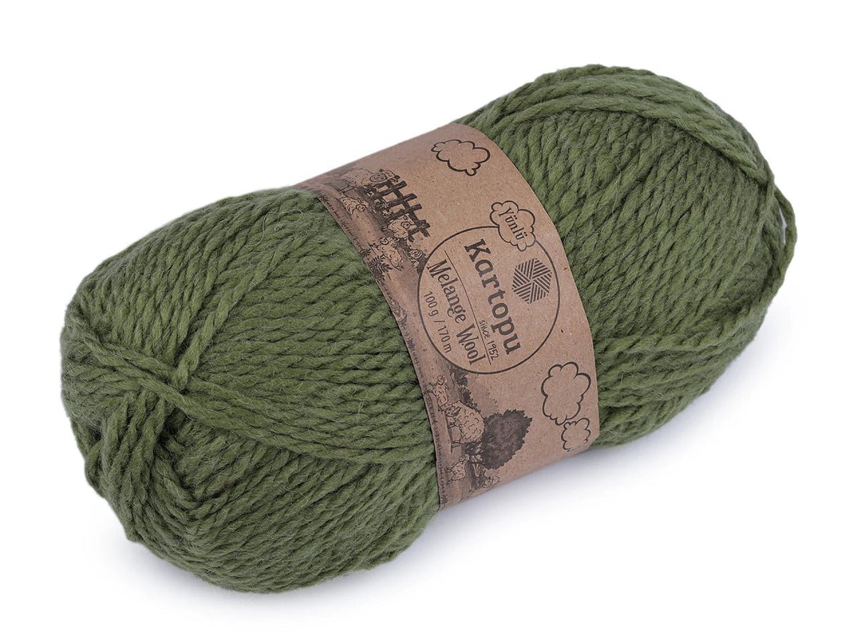 Image of wool yarn KARTOPU MELANGE WOOL 100 g / 170 m – available online at Šarlotes audumi