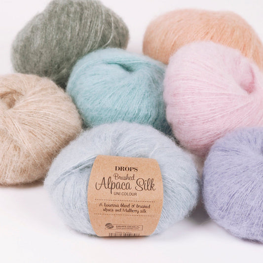 Attēls ar Dzijas DROPS Brushed Alpaca Silk - 25 g / 140 m – pieejams Šarlotes audumi