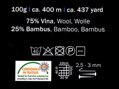 Attēls ar Dzijas VlnahHep Bamboo Socks - 100g / 400m – pieejams Šarlotes audumi