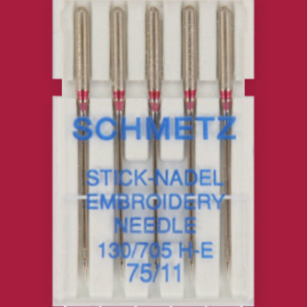 Šujmašīnu adatas izšūšanai SCHMETZ EMBROIDERY NEEDLES-Nr.75 (5gab.)