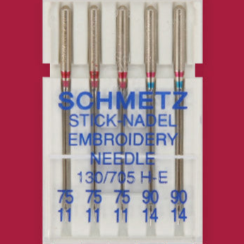 Šujmašīnu adatas izšūšanai SCHMETZ EMBROIDERY NEEDLES-Nr.75/90 (5gab.)