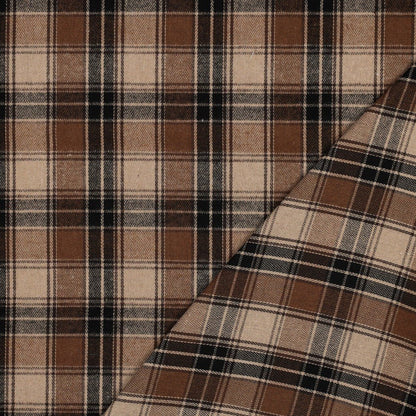 Image of brown checked flannel – available online at Charlotte's Fabrics