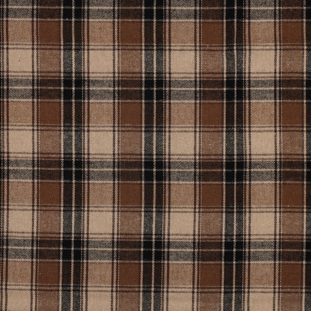 Brown plaid flannel image – available online at Charlotte's Fabrics