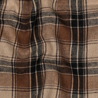 Image of brown plaid flannel – available online at Charlotte Fabrics