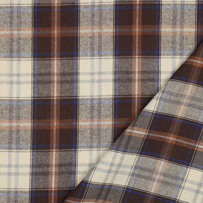 Flanelle - marron avec bleu 150 g/m²