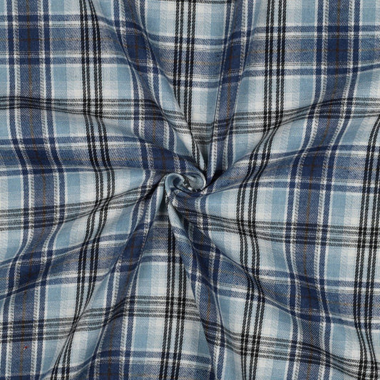 Attēls ar Flanelis - gaiši zils rūtains 137 g/m² – pieejams Šarlotes audumi