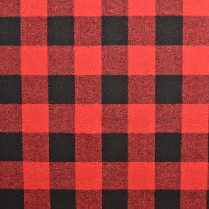 Attēls ar Flanelis - sarkans ar melnu 180 g/m² – pieejams Šarlotes audumi