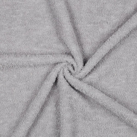 Image de tissu éponge gris clair 340 g/m² – disponible chez Šarlotes audumi