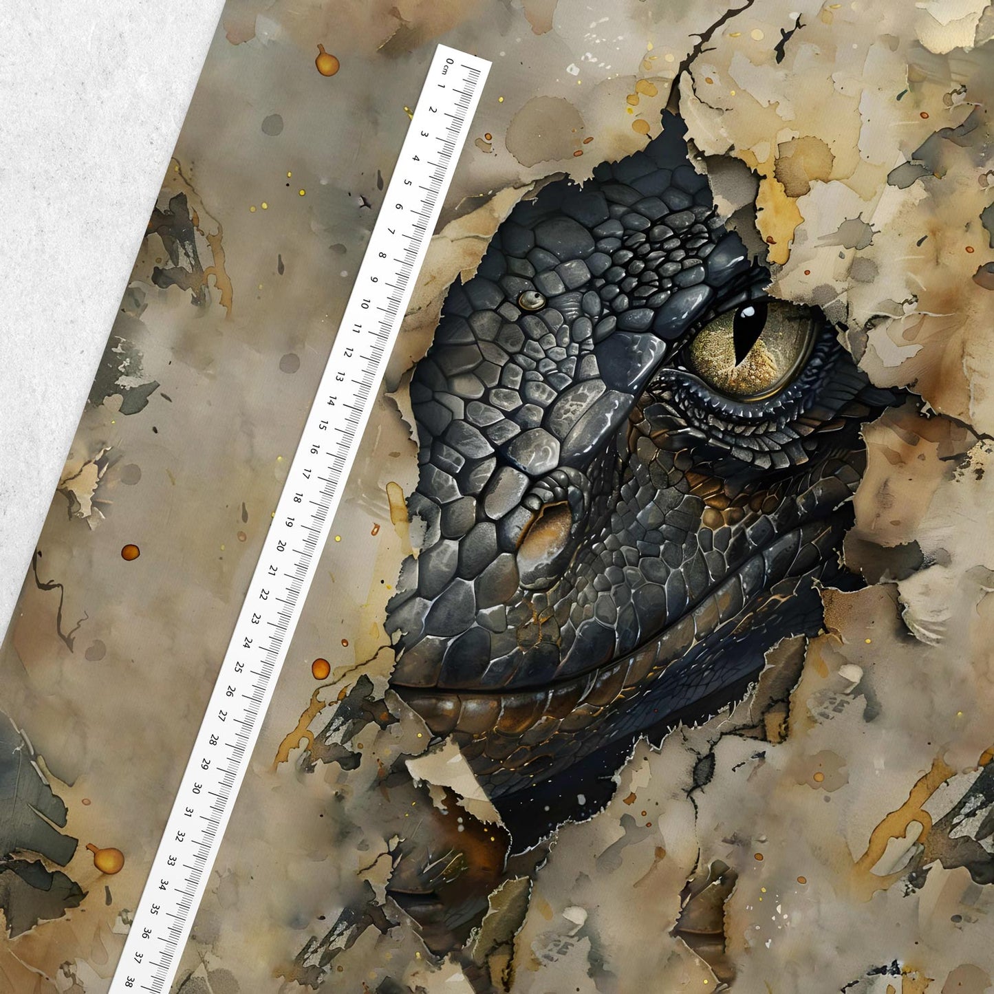 French terry panel 40x50 cm - dragon eye 250 g/m²