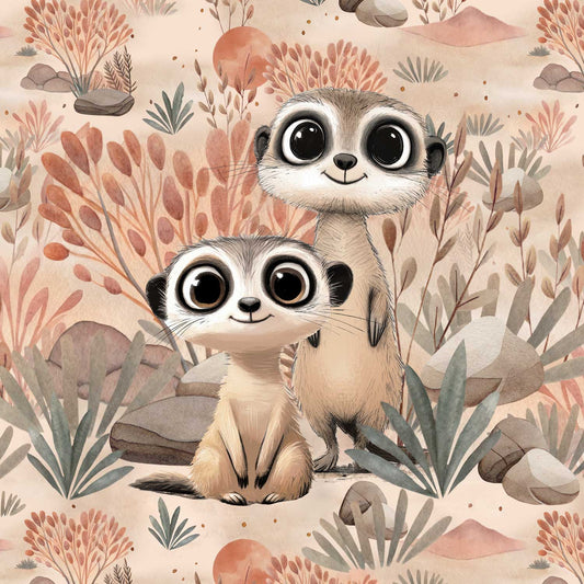 Cilpiņtrikotāžas panelis 40x50 cm-surikatu piedzīvojums 250 g/m²