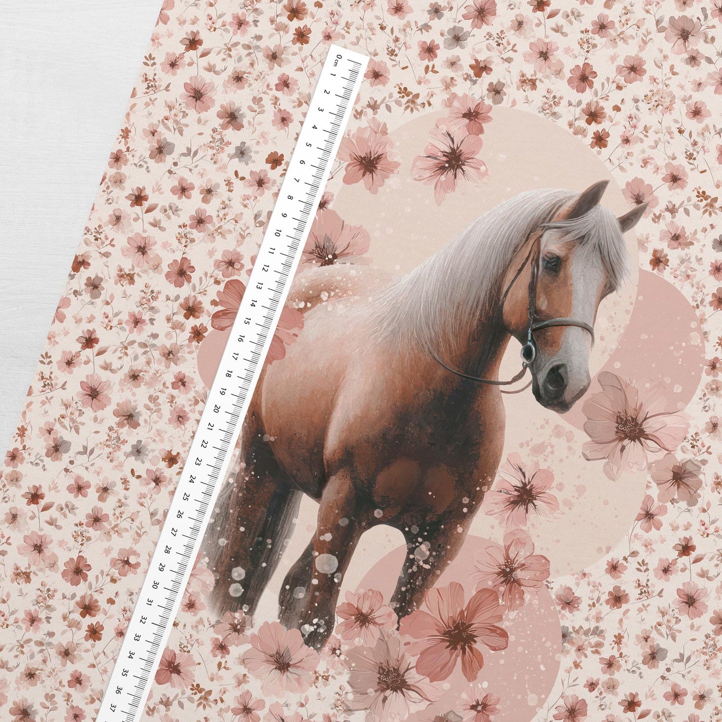 Kilpinio trikotažo panelis 40x50 cm – pastelinis raitelis 250 g/m²