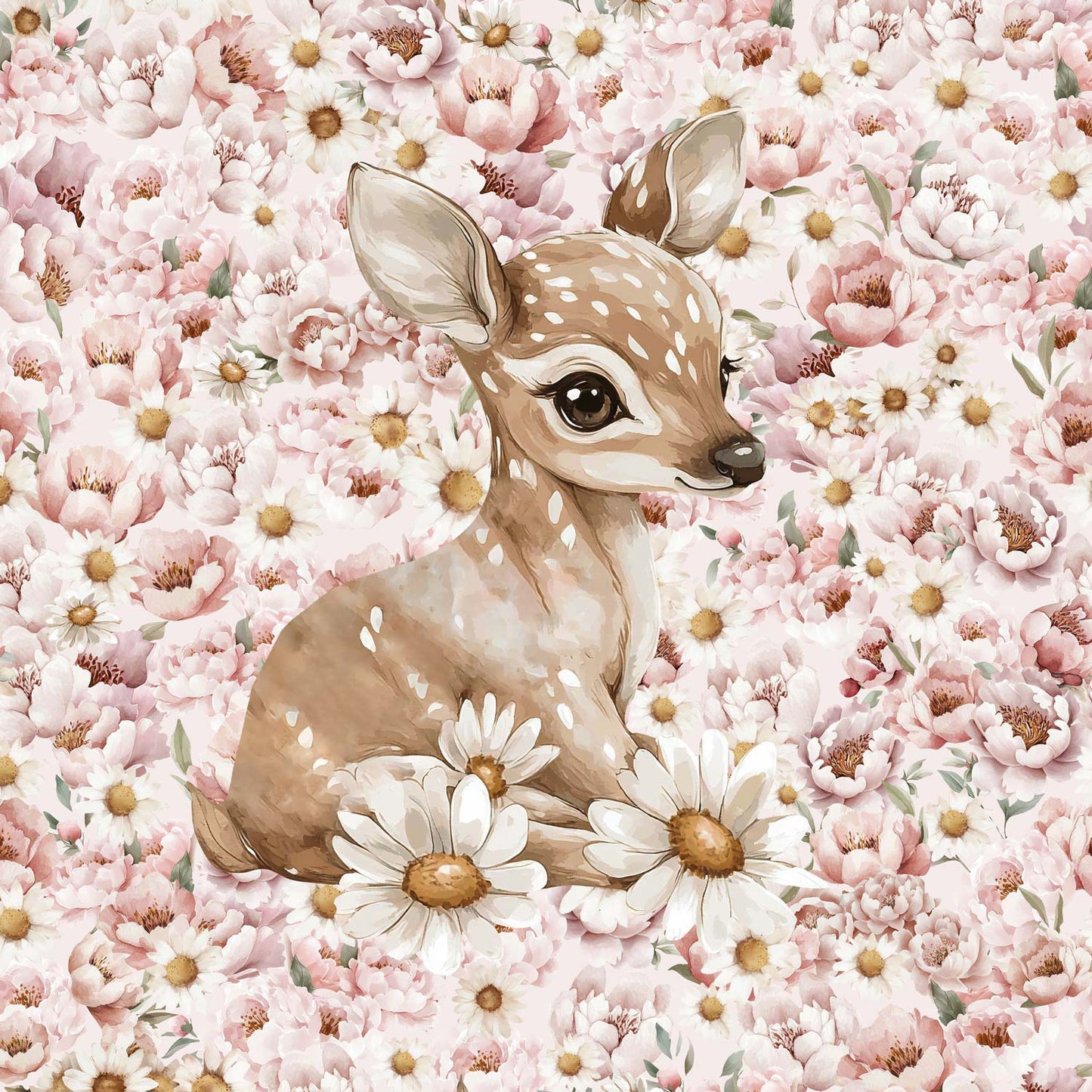 Loop knit panel 40x50 cm - floral fawn 250 g/m²