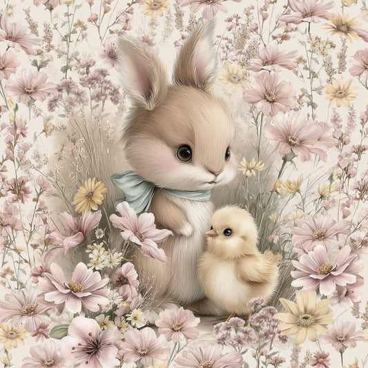 Cilpiņtrikotāžas panelis 40x50 cm-saulainā trusīša draudzība 250 g/m²