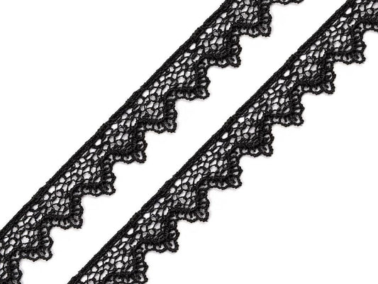 Attēls ar Gipūra mežģīne 17 mm - melna – pieejams Šarlotes audumi