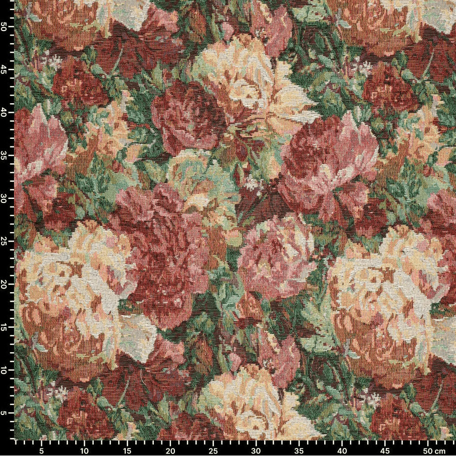Attēls ar Gobelēns - puķes 350 g/m² – pieejams Šarlotes audumi
