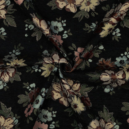 Image avec tapisserie - fleurs avec accents dorés sur fond noir 420 g/m² – disponible chez Šarlotes audumi
