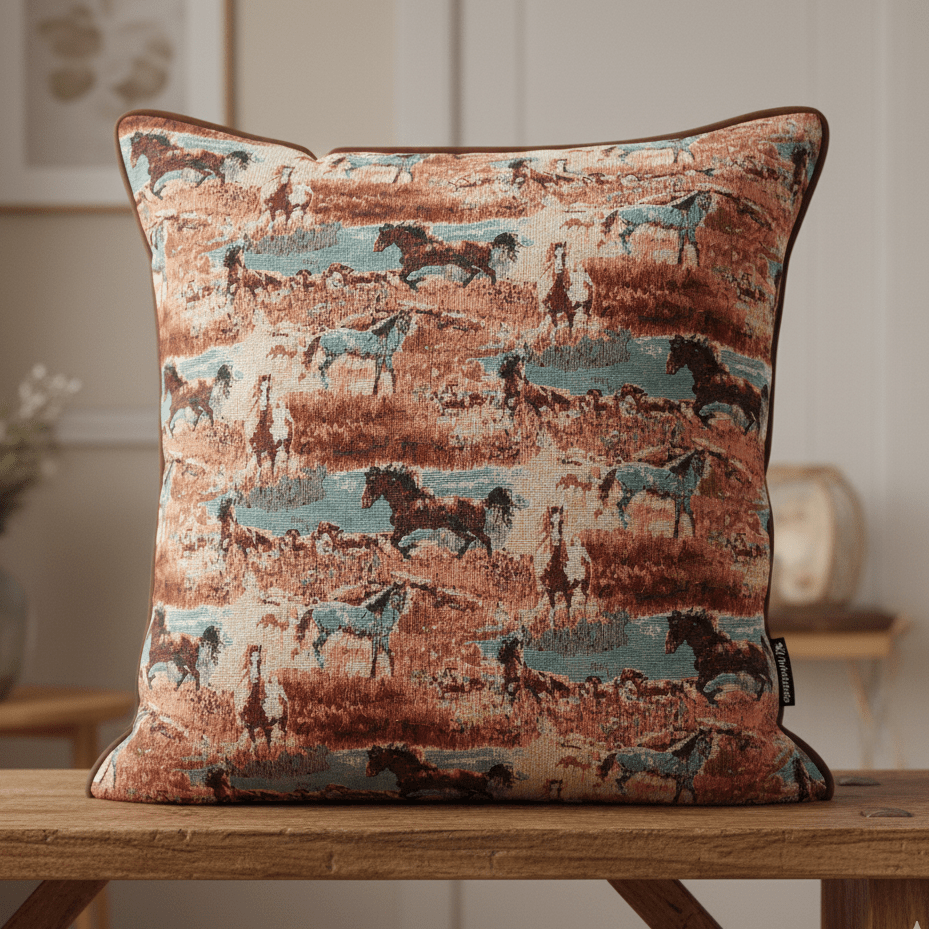 Attēls ar Gobelēns - zirgi 350 g/m² – pieejams Šarlotes audumi