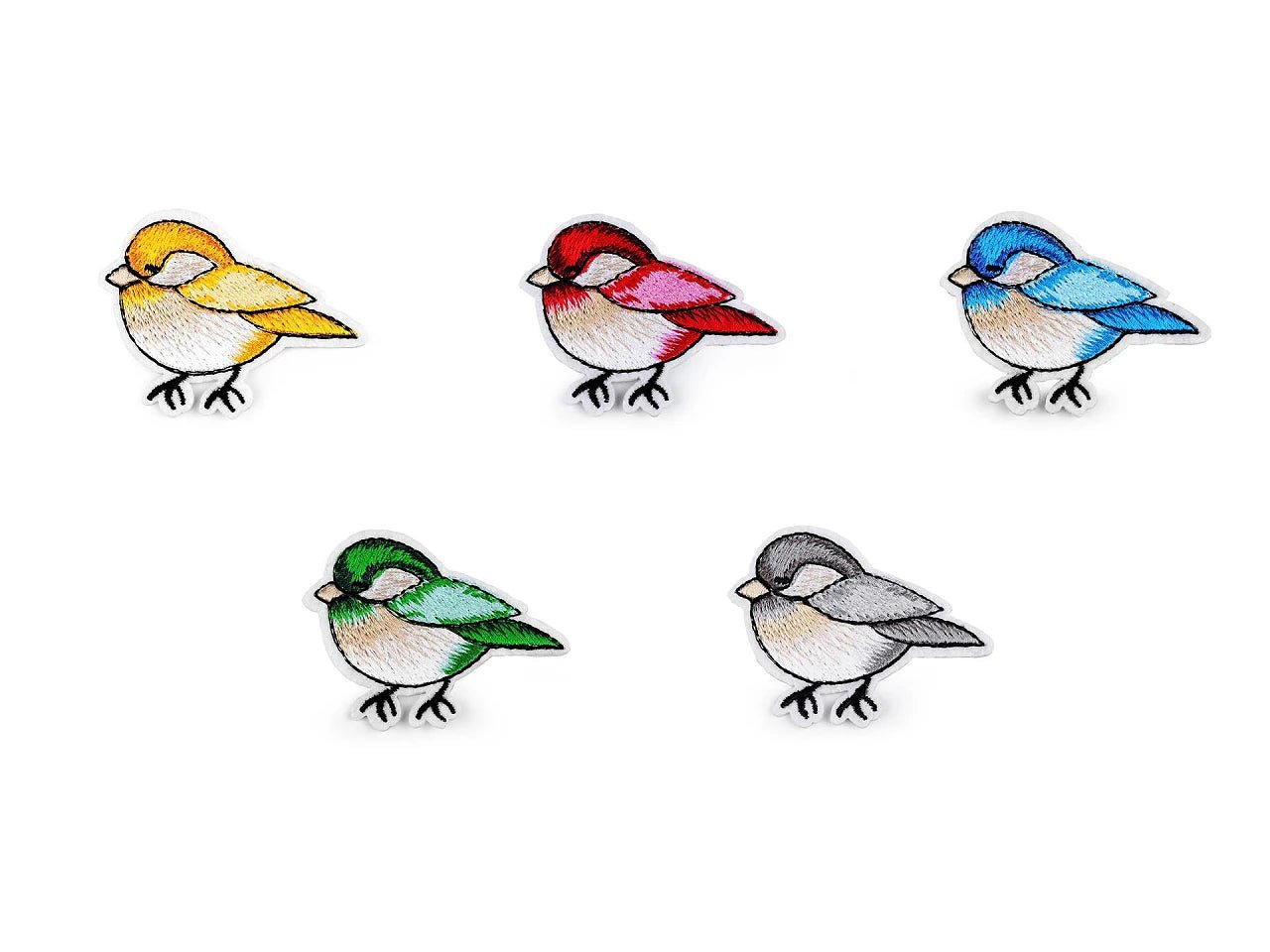 Attēls ar Ielāps uzgludināms putniņi | 4,5 x 6 cm |dažādi toņi – pieejams Šarlotes audumi