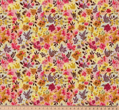Tissu premium 100 % coton à fines fleurs 115 g/m²