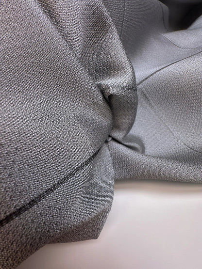 Image of Italian viscose and silk fabric in a grey check pattern – available online at Šarlote's Fabrics