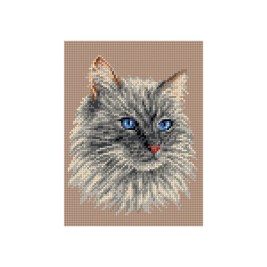 Attēls ar Izšūšanas kanva ar apdrukātu rakstu – Kaķis, 18 × 24 cm – pieejams internetā Šarlotes audumi