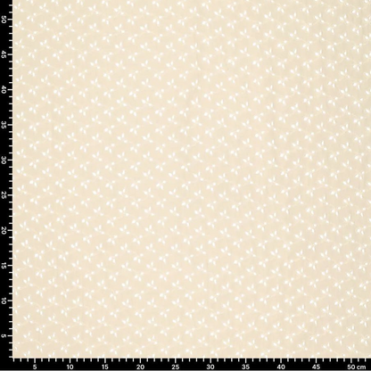 Tissu en coton brodé - broderie sur fond beige 115 g/m²