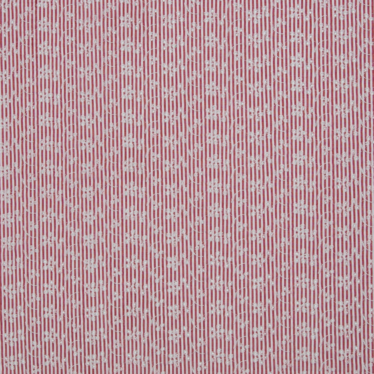 Attēls ar Izšūts kokvilnas audums - puķīšu motīvs ar līnijam 120 g/m² – pieejams Šarlotes audumi