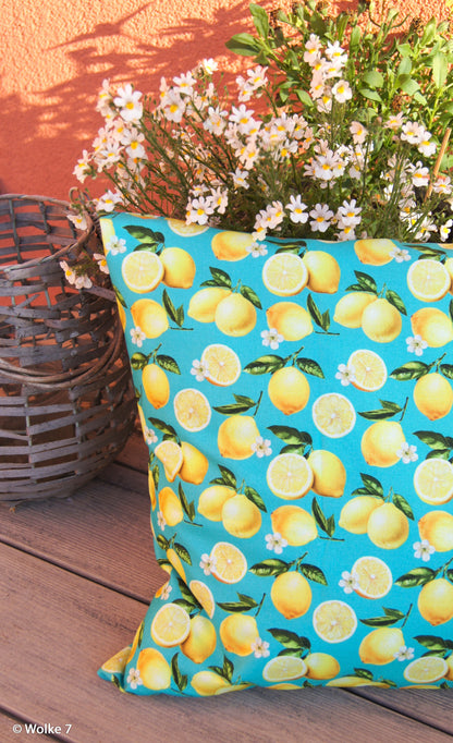 Image of canvas fabric - lemons 200 g/m² – available at Šarlotes audumi