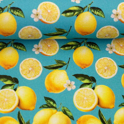 Image of canvas fabric - lemons 200 g/m² – available at Charlotte's Fabrics