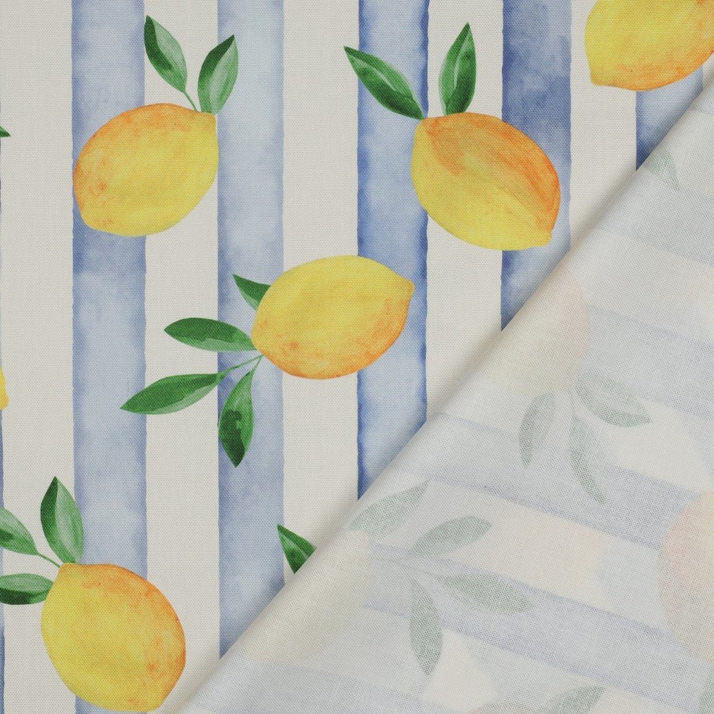Attēls ar Kanvas audums - citroni 210 g/m² – pieejams Šarlotes audumi