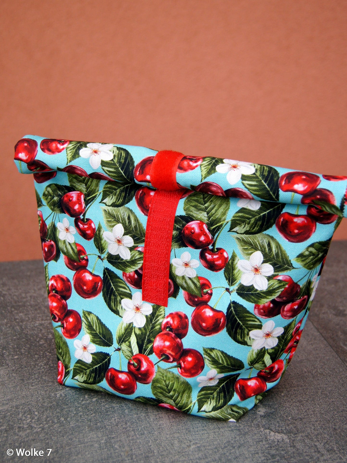 Image with canvas fabric - cherries 230 g/m² – available at Šarlotes audumi