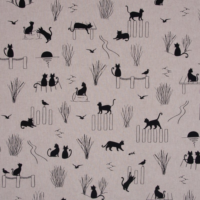Image with canvas fabric - lazy cat life – available online at Charlotte Fabrics
