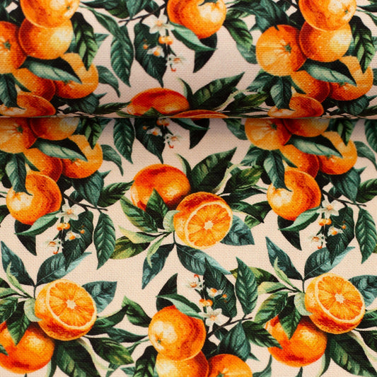 Attēls ar Kanvas audums - mandarīni 200 g/m² – pieejams Šarlotes audumi